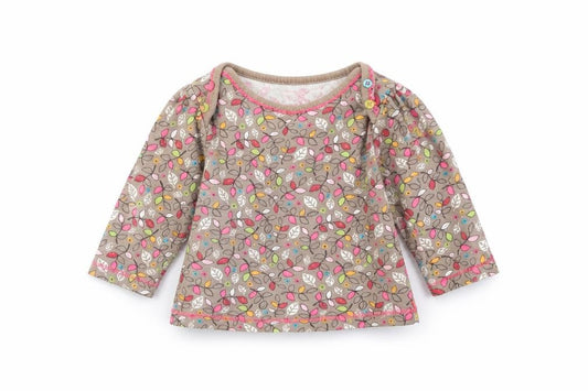 Front view of Next Baby Multicoloured Basic T-Shirt, size 3-6, Months - Leaf print