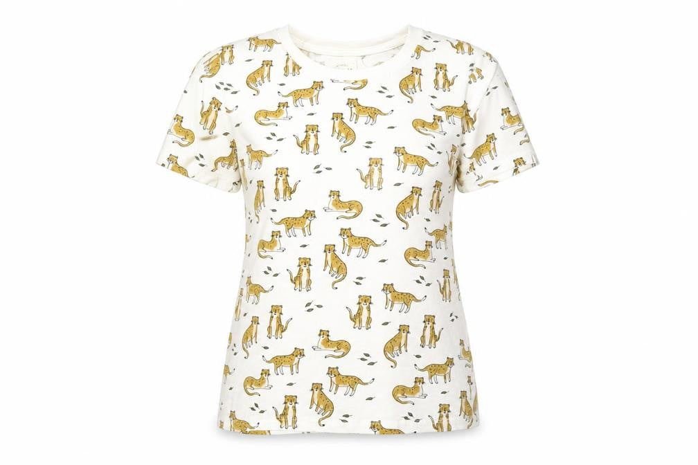 Front view of Marks & Spencer women’s multicoloured pyjama top, size S, - tiger print