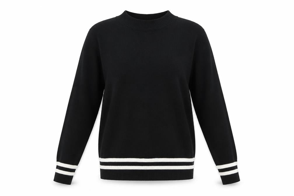 Front view of D&Z Fashion women’s black jumper one size