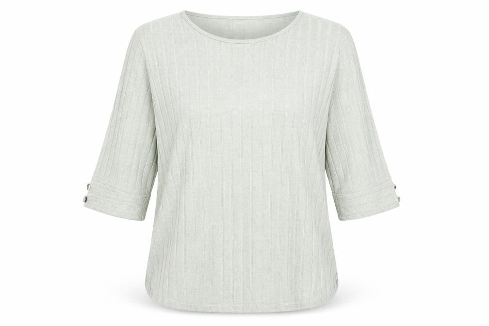 Front view of Peacocks women’s green jumper, size XL