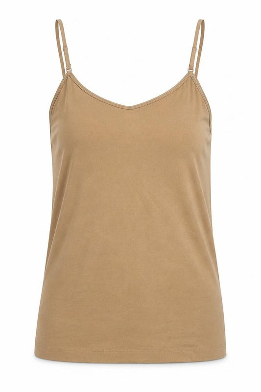 Front view of Atmosphere women’s brown basic tank, size UK 12