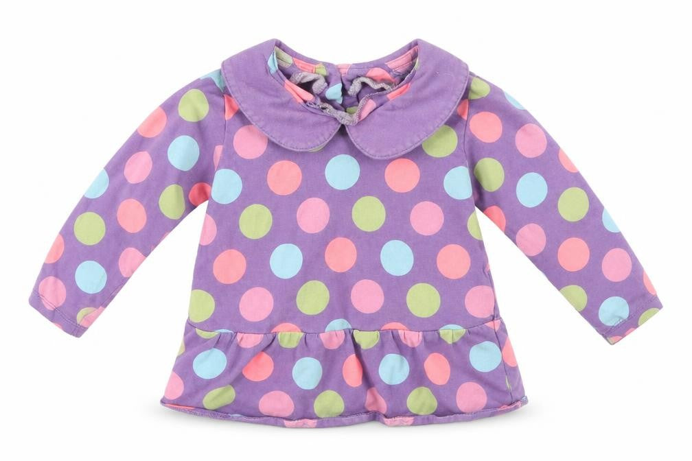 Front view of Marks & Spencer Baby Purple Basic Blouse, size 12-18, Months