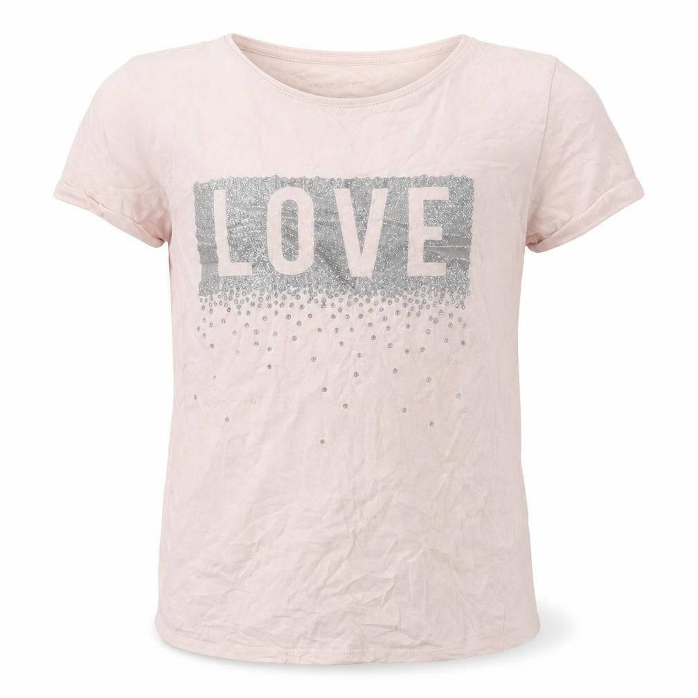 Front view of Primark girls’ pink basic t-shirt, size 9-10, years