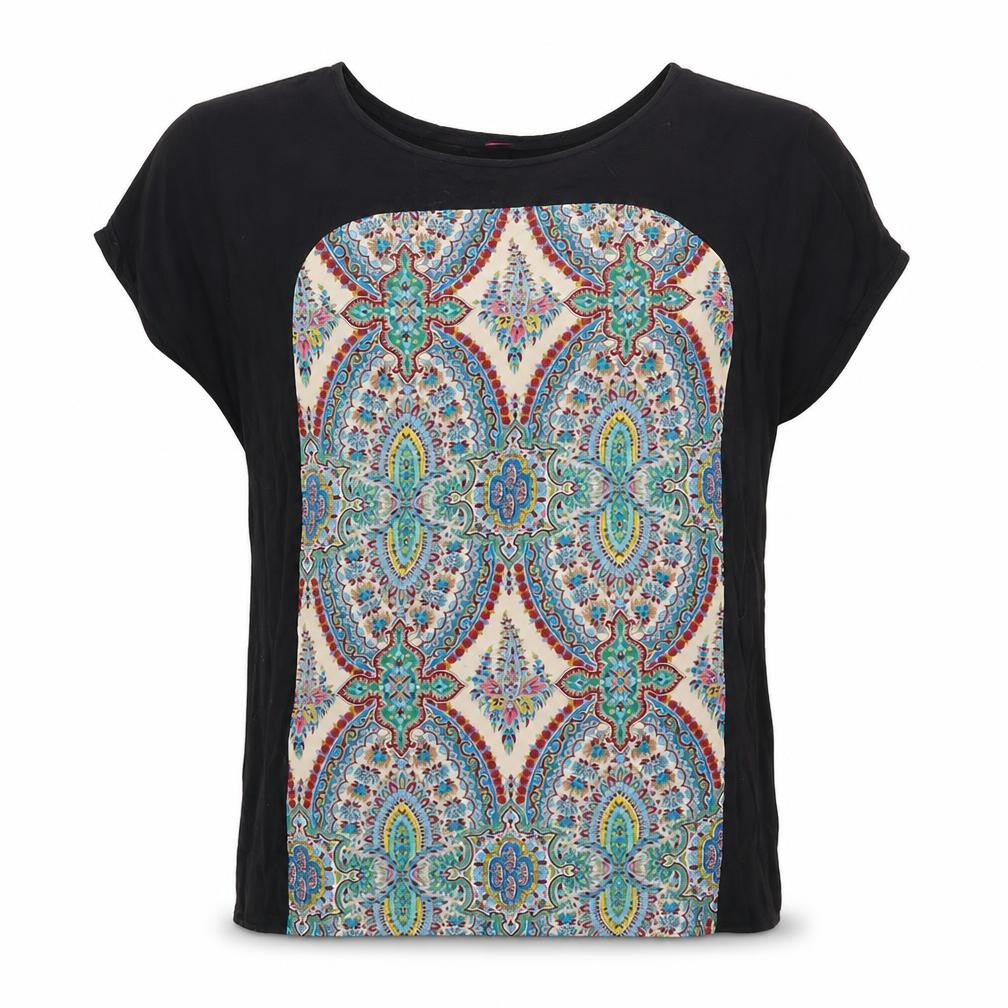 Front view of Boohoo women’s multicoloured basic blouse, size UK 12