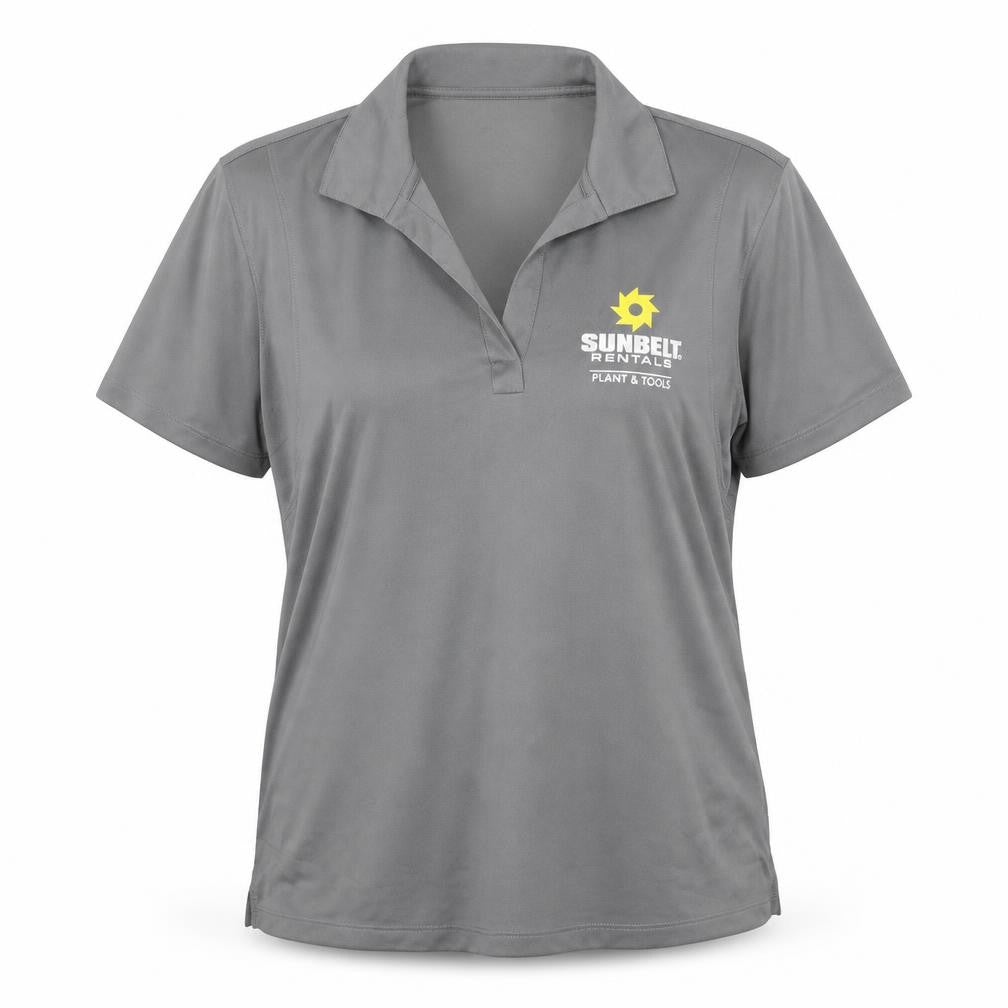 Front view of Sport-Tek women’s grey basic polo, size XL