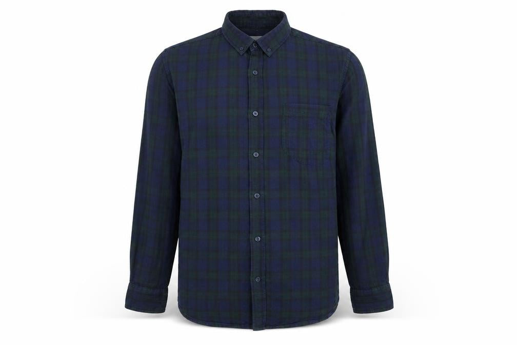 Front view of Cedarwood State men’s multicoloured check button-up, size M