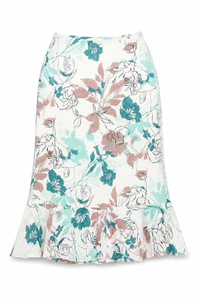 Adini Womens Multicoloured Floral  Trumpet Skirt Size S