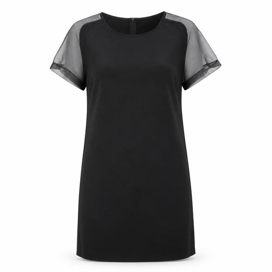 Front view of Boohoo women’s black a-line, size UK 12