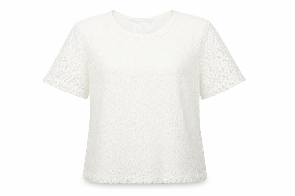 Front view of Marks & Spencer women’s white floral basic t-shirt, size UK 12