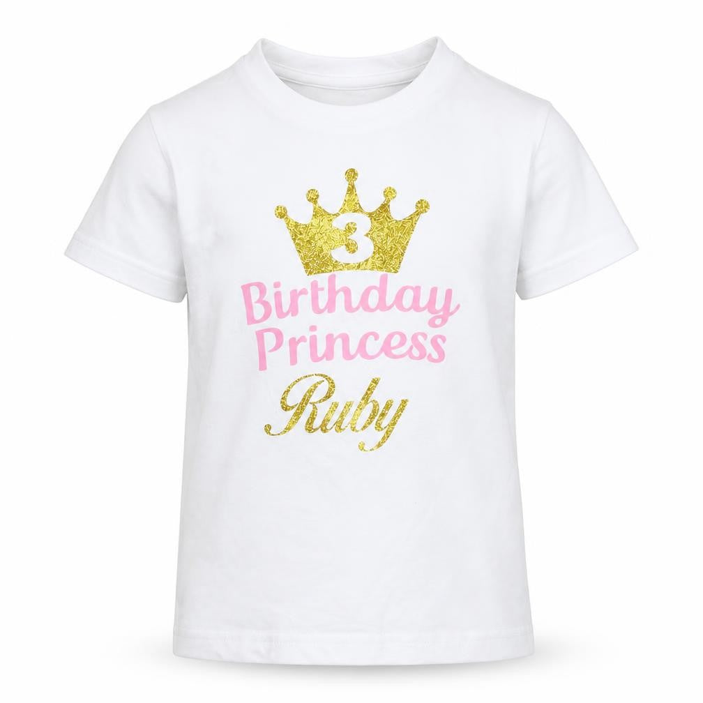 Front view of F&F girls’ white basic t-shirt, size 3-4, years