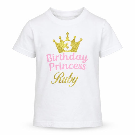 Front view of F&F girls’ white basic t-shirt, size 3-4, years