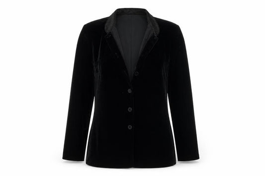 Front view of Roman women’s black rayon jacket blazer, size UK 10