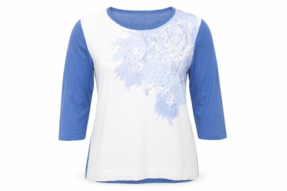 Front view of CHIANTI women’s blue jumper, size L