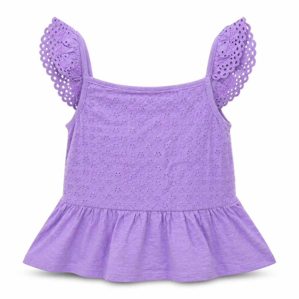 Front view of Next girls’ purple basic blouse, size 5, years