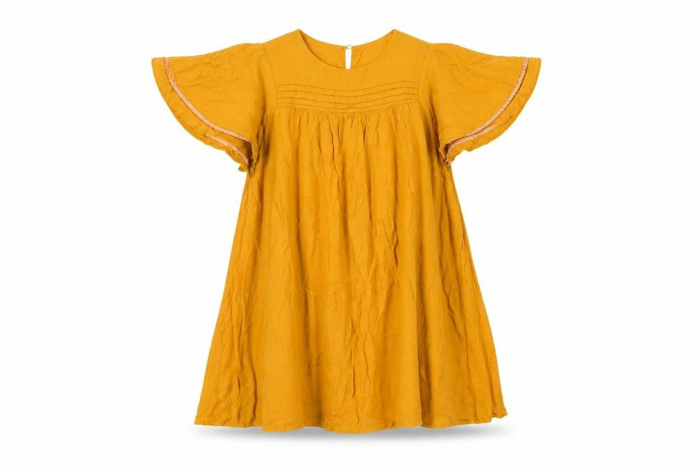 Front view of Matalan girls’ yellow a-line, size 9, years