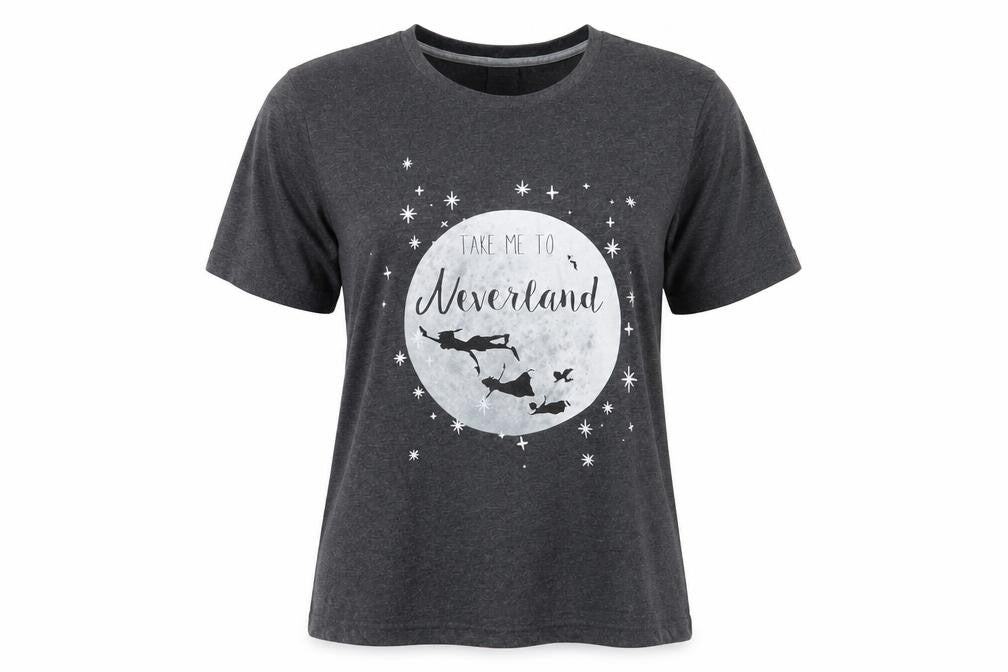 New Look Womens Grey    Pyjama Top Size L  - take me to neverland