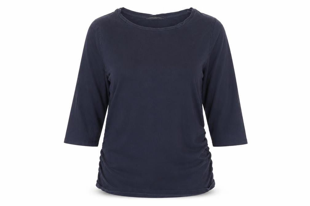 Front view of Blooming Marvelous women’s blue basic t-shirt, size L