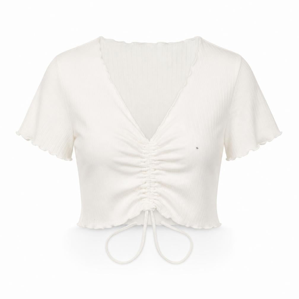 Front view of SHEIN women’s white basic blouse, size 2XL