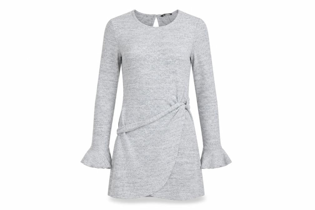Front view of SHEIN women’s grey a-line, size S