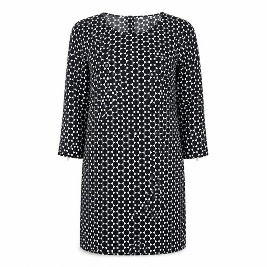Front view of Ellos women’s multicoloured geometric a-line, size UK 14