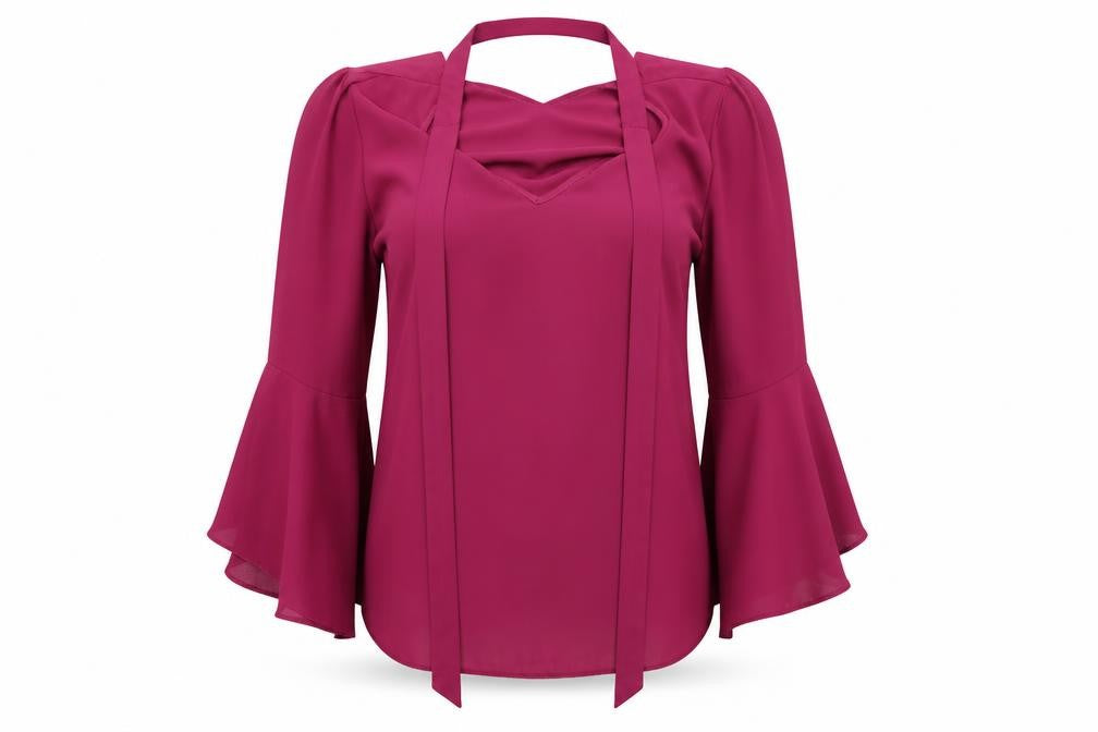 Front view of George women’s purple basic blouse, size UK 12