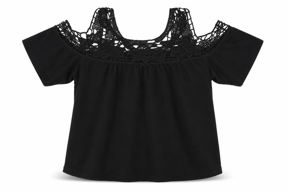 Front view of Primark women’s black floral basic blouse, size UK 10