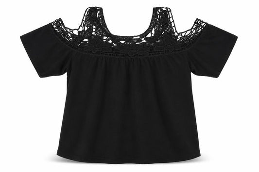 Front view of Primark women’s black floral basic blouse, size UK 10