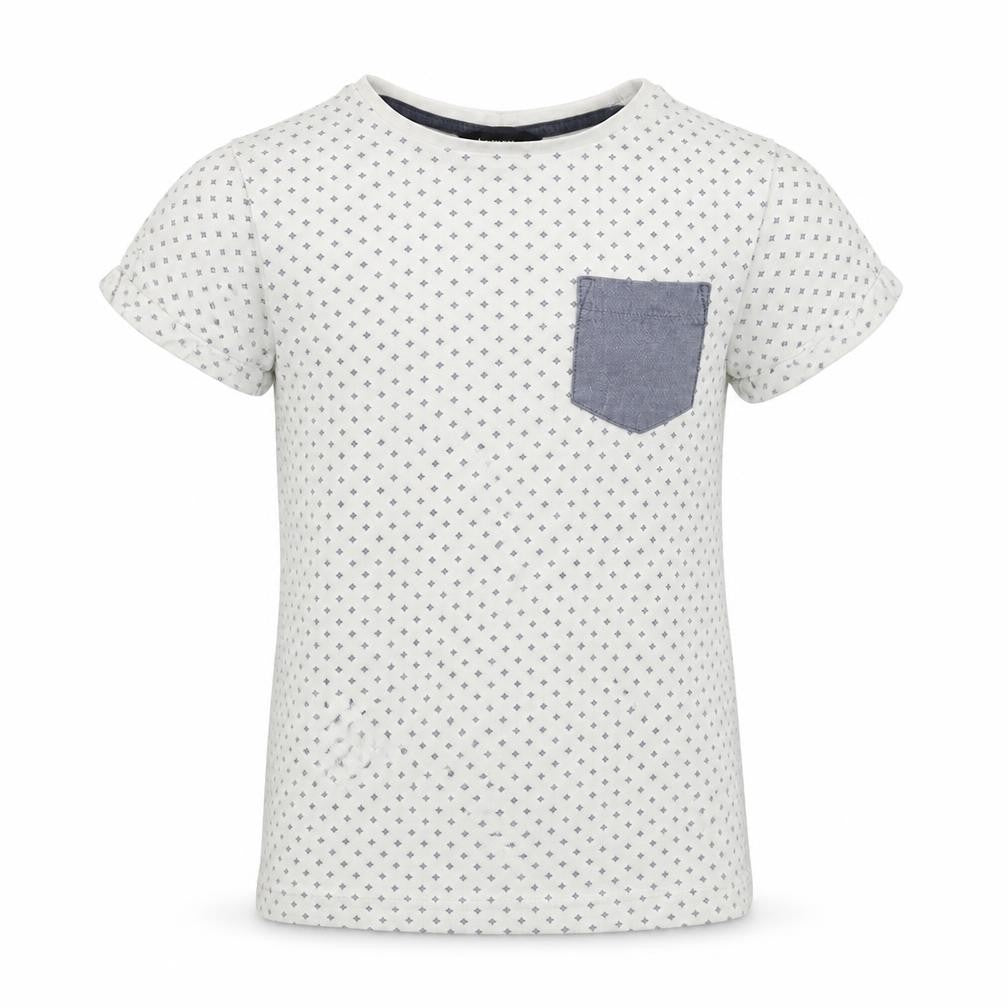 Front view of George boys’ white argyle/diamond basic t-shirt, size 6-7, years