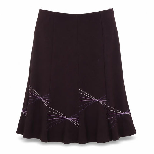 Front view of Preworn women’s purple peasant skirt
