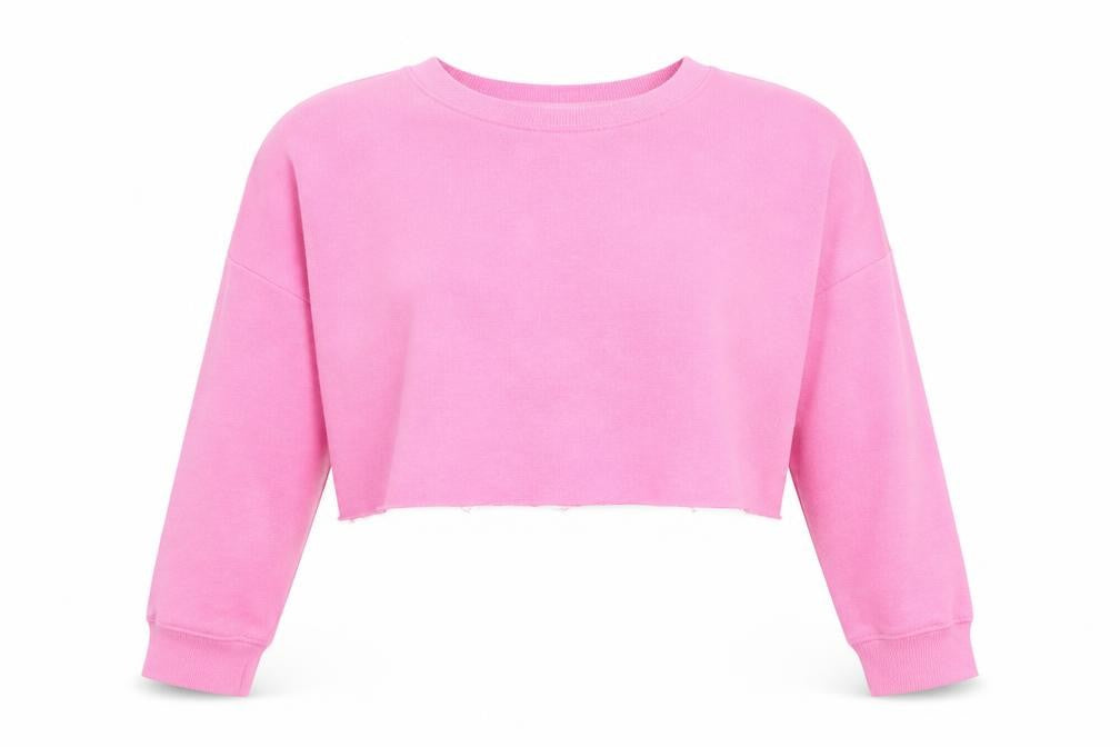 Front view of Primark women’s pink pullover sweatshirt, size UK 6