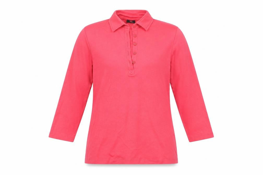 Front view of Via Appia women’s pink basic t-shirt, size UK 12
