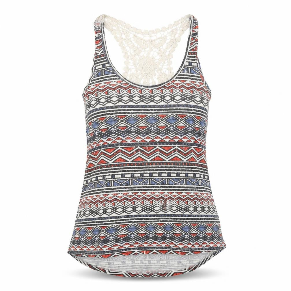 Front view of New Look women’s multicoloured camisole t-shirt, size UK 6