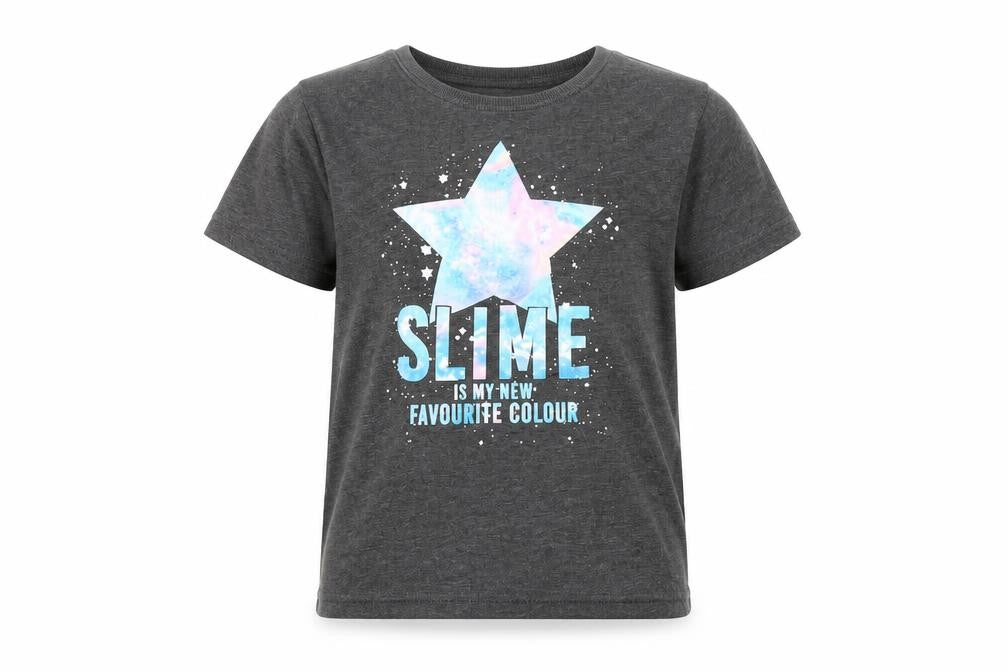 Front view of Next girls’ grey basic t-shirt, size 6, years