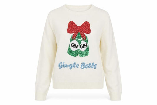 Front view of Studio women’s white jumper, size UK 12