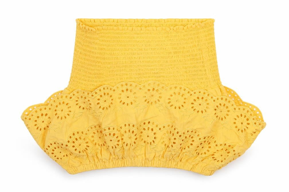 Front view of New Look girls’ yellow basic blouse, size 12, years