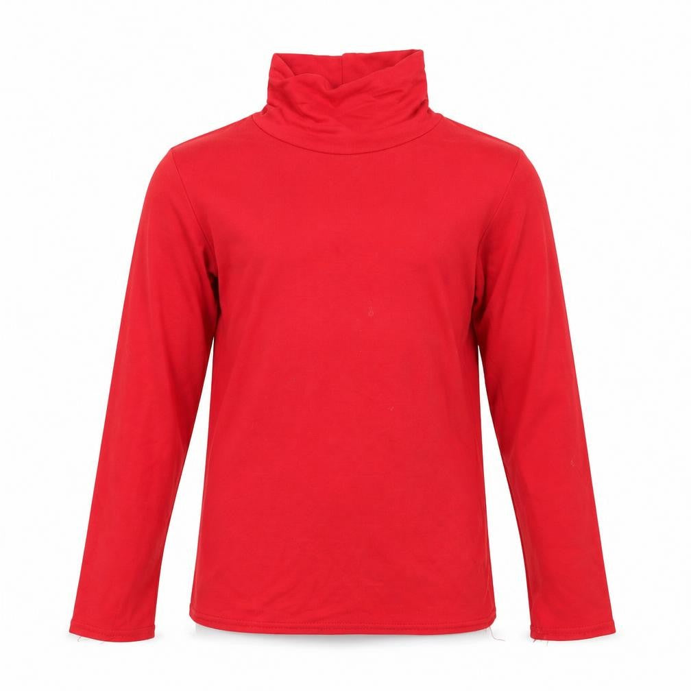 Front view of Panzy girls’ red basic t-shirt, size 9-10, years