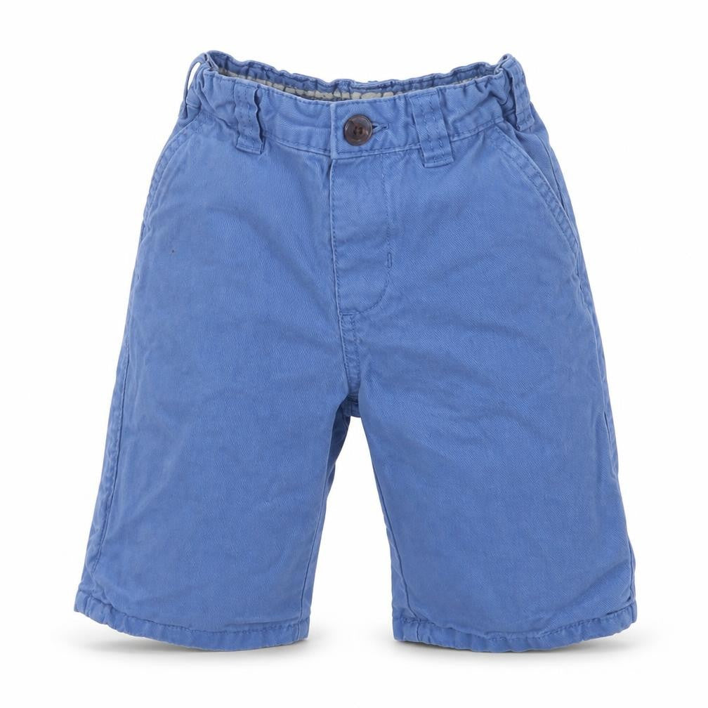 Front view of Denim Co. boys’ blue cargo shorts, size 6-7, years