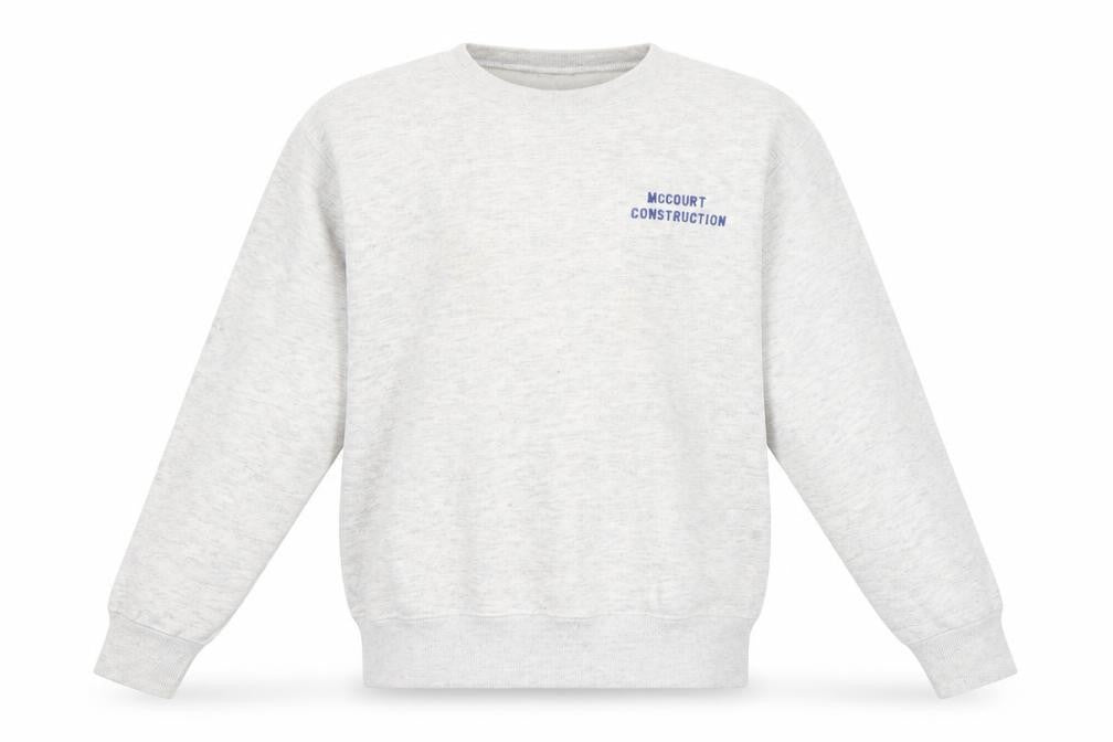 Front view of heavyweight boys’ grey jumper, size 12-13, years