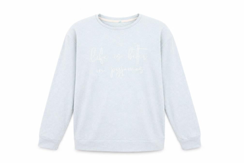 Front view of George girls’ blue knit jumper, size 13, years