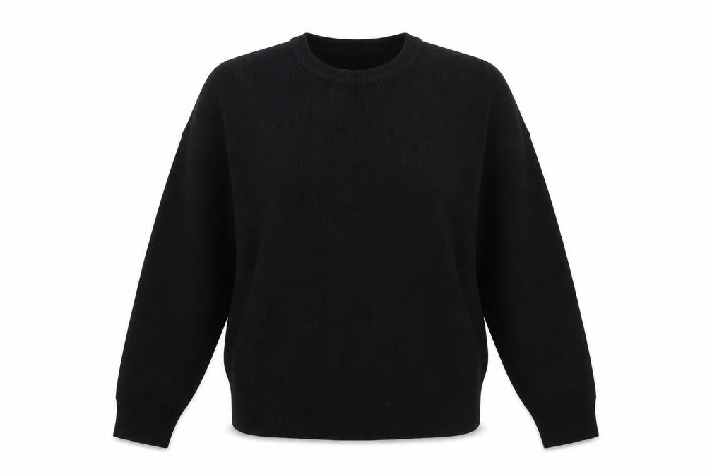 Front view of Boohoo women’s black knit jumper, size M