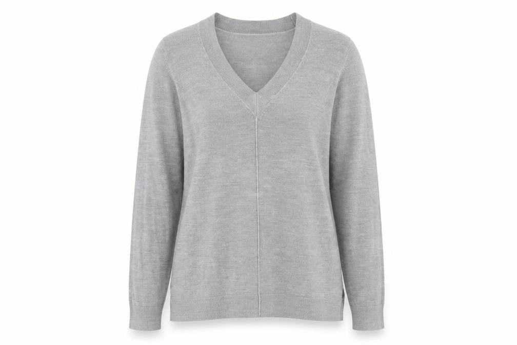 Front view of Papaya women’s gold knit jumper, size UK 12