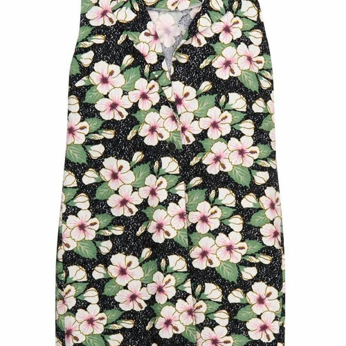 Zara Womens Black Floral  Cardigan Jumper Size L