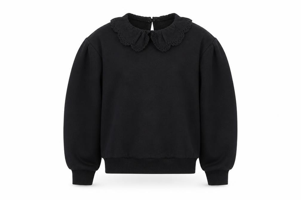 Front view of Next girls’ black pullover sweatshirt, size 8, years
