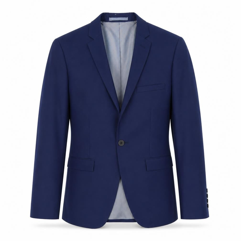Front view of Burton men’s blue jacket blazer, size 38