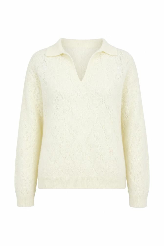 Front view of Next women’s ivory jumper, size UK 12