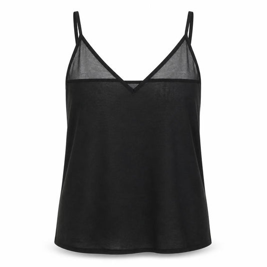 Front view of River Island women’s black camisole blouse, size UK 12