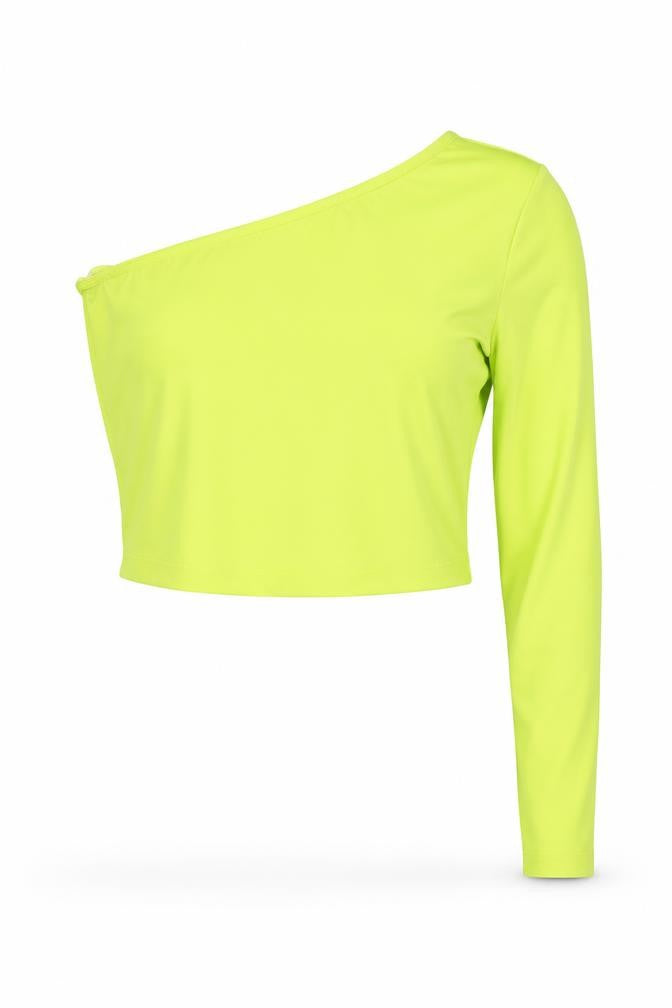Front view of SHEIN women’s green cropped blouse, size M