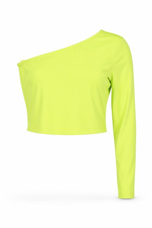 Front view of SHEIN women’s green cropped blouse, size M