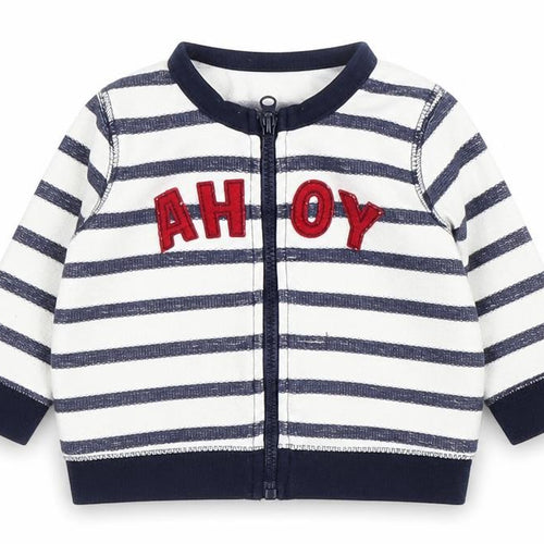 Matalan Baby Blue Striped  Full Zip Jumper Size 0-3 Months
