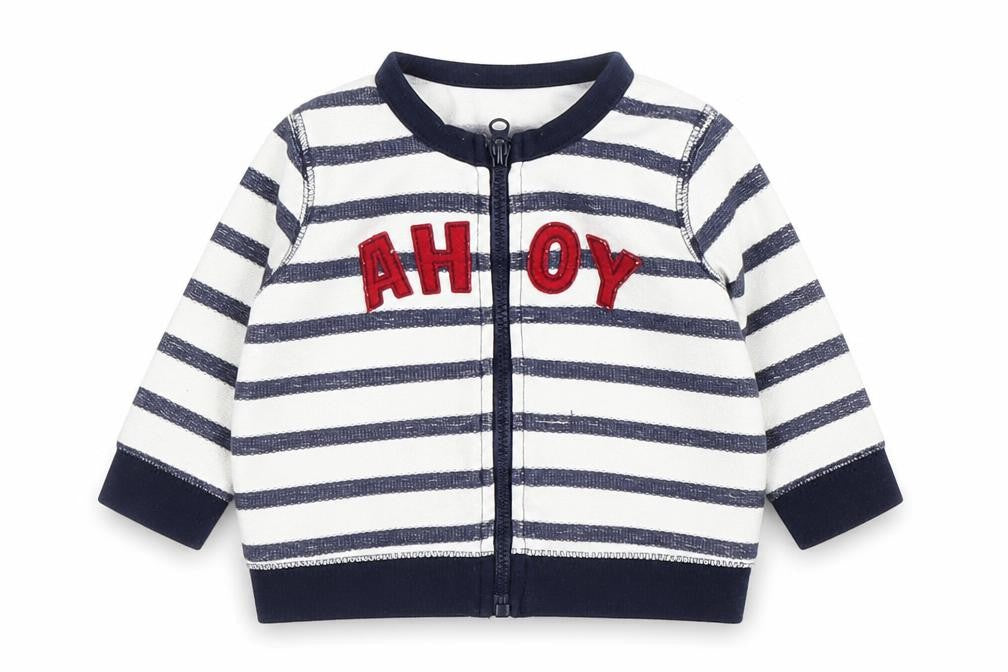 Matalan Baby Blue Striped  Full Zip Jumper Size 0-3 Months